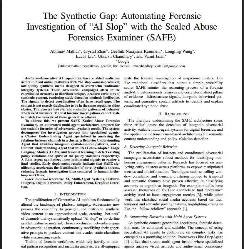 Google September spam update compared with the SAFE AI slop detection system and its focus on coordinated synthetic video content.