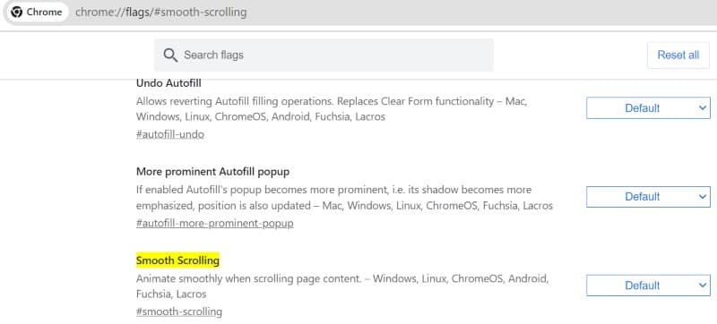Browser Smooth Scrolling Feature